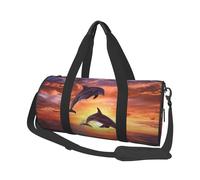 Mexpekil Bolsa de viaje plegable para gimnasio, bolsa de viaje impermeable para mujer y hombre, bolsa de equipaje de mano, bolsa grande para fin de semana, para deportes y baile, Delfines, Talla única