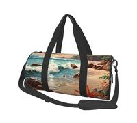 Mexpekil Bolsa de viaje plegable para gimnasio, bolsa de viaje impermeable para mujer y hombre, bolsa de equipaje de mano, bolsa grande para fin de semana, para deportes y baile, Estrella de mar junto