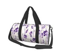 Mexpekil Bolsa de viaje plegable para gimnasio, bolsa de viaje impermeable para mujer y hombre, bolsa de equipaje de mano grande para fin de semana, flor morada, Talla única