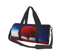 Mexpekil Bolsa de viaje plegable para gimnasio, bolsa de viaje impermeable para mujer y hombre, bolsa de equipaje de mano, bolsa grande para fin de semana, para deportes y baile, Arte de árbol rojo,
