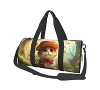 Mexpekil Bolsa de viaje plegable para gimnasio, bolsa de viaje impermeable para mujer y hombre, bolsa de equipaje de mano grande para fin de semana, Seta de gato del bosque, Talla única