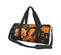 Mexpekil Bolsa de viaje plegable para gimnasio, bolsa de viaje impermeable para mujer y hombre, bolsa de equipaje de mano, bolsa grande para fin de semana, para deportes y baile, Flor de violín, Talla