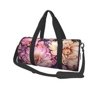 Mexpekil Bolsa de viaje plegable para gimnasio, bolsa de viaje impermeable para mujer y hombre, bolsa de equipaje de mano grande para fin de semana, Arte de flores moradas y rosadas, Talla única