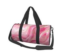 Mexpekil Bolsa de viaje plegable para gimnasio, bolsa de viaje impermeable para mujer y hombre, bolsa de equipaje de mano, bolsa grande para fin de semana, para deportes y baile, Mármol rosa dorado,