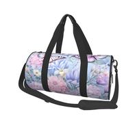 Mexpekil Bolsa de viaje plegable para gimnasio, bolsa de viaje impermeable para mujer y hombre, bolsa de equipaje de mano grande para fin de semana, Mariposa y flor morada, Talla única
