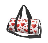 Mexpekil Bolsa de viaje plegable para gimnasio, bolsa de viaje impermeable para mujer y hombre, bolsa de equipaje de mano grande para fin de semana, Forma de corazón rojo, Talla única