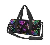 Mexpekil Bolsa de viaje plegable para gimnasio, bolsa de viaje impermeable para mujer y hombre, bolsa de equipaje de mano, bolsa grande para fin de semana, para deportes y baile, Telaraña de corazón