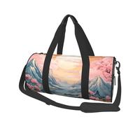 Mexpekil Bolsa de viaje plegable para gimnasio, bolsa de viaje impermeable para mujer y hombre, bolsa de equipaje de mano grande para fin de semana, Flowers Mountain Japanese, Talla única