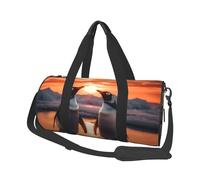 Mexpekil Bolsa de viaje plegable para gimnasio, bolsa de viaje impermeable para mujer y hombre, bolsa de equipaje de mano grande para fin de semana, Animales de pingüino, Talla única
