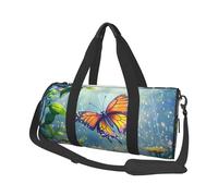 Mexpekil Bolsa de viaje plegable para gimnasio, equipaje de mano, impermeable, para deportes, baile, fin de semana, bolsa de noche, Plantas florales y mariposas, Talla única