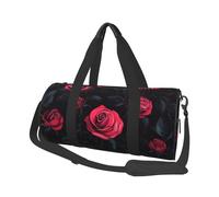 Mexpekil Bolsa de viaje plegable para gimnasio, equipaje de mano, impermeable, para deportes, baile, fin de semana, bolsa de noche, Flores de rosas rojas, Talla única