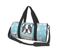 Mexpekil Bolsa de viaje plegable para gimnasio, equipaje de mano, impermeable, para deportes, baile, fin de semana, bolsa de noche, Bulldog Francés Nieve, Talla única