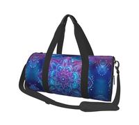 Mexpekil Bolsa de viaje plegable para gimnasio, equipaje de mano, impermeable, para deportes, baile, fin de semana, bolsa de noche, Flor de mandala morada, Talla única