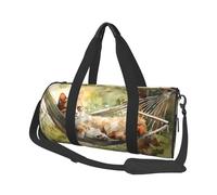 Mexpekil Bolsa de viaje plegable para gimnasio, equipaje de mano, impermeable, para deportes, baile, fin de semana, bolsa de noche, Cat Forest Sleeping, Talla única