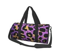 Mexpekil Bolsa de viaje plegable para gimnasio, equipaje de mano, impermeable, para deportes, baile, fin de semana, bolsa de noche, Piel de leopardo morado y amarillo, Talla única