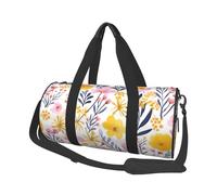 Mexpekil Bolsa de viaje plegable para gimnasio, equipaje de mano, impermeable, para deportes, baile, fin de semana, bolsa de noche, Hojas de flores rosadas, Talla única