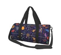 Mexpekil Bolsa de viaje plegable para gimnasio, equipaje de mano, impermeable, para deportes, baile, fin de semana, bolsa de noche, Cartoon Planet Universe Space, Talla única