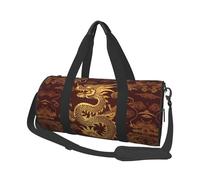 Mexpekil Bolsa de viaje plegable para gimnasio, equipaje de mano, impermeable, para deportes, baile, fin de semana, bolsa de noche, Dragón dorado, Talla única