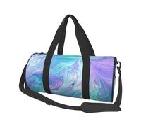 Mexpekil Bolsa de viaje plegable para gimnasio, equipaje de mano, impermeable, para deportes, baile, fin de semana, bolsa de noche, Líquido azul y morado, Talla única