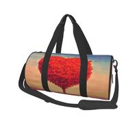 Mexpekil Bolsa de viaje plegable para gimnasio, equipaje de mano, impermeable, para deportes, baile, fin de semana, bolsa de noche, Árbol de corazón rojo, Talla única