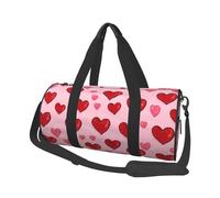 Mexpekil Bolsa de viaje plegable para gimnasio, equipaje de mano, impermeable, para deportes, baile, fin de semana, bolsa de noche, Corazón rojo y rosa, Talla única