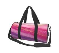 Mexpekil Bolsa de viaje plegable para gimnasio, equipaje de mano, impermeable, para deportes, baile, fin de semana, bolsa de noche, Mármol dorado, rosa y morado, Talla única