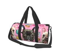 Mexpekil Bolsa de viaje plegable para gimnasio, equipaje de mano, impermeable, para deportes, baile, fin de semana, bolsa de noche, Bulldog Francés Macaron, Talla única