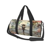 Mexpekil Bolsa de viaje plegable para gimnasio, equipaje de mano, impermeable, para deportes, baile, fin de semana, bolsa de noche, Dragonfly Flowers Word, Talla única