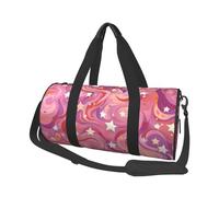 Mexpekil Bolsa de viaje plegable para gimnasio, equipaje de mano, impermeable, para deportes, baile, fin de semana, bolsa de noche, Estrella de mármol rosa, Talla única