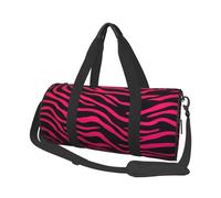Mexpekil Bolsa de viaje plegable para gimnasio, equipaje de mano, impermeable, para deportes, baile, fin de semana, bolsa de noche, Estampado de cebra negra y rosa intenso, Talla única