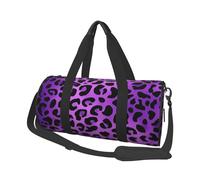 Mexpekil Bolsa de viaje plegable para gimnasio, equipaje de mano, impermeable, para deportes, baile, fin de semana, bolsa de noche, Estampado de leopardo morado, Talla única