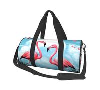 Mexpekil Bolsa de viaje plegable para gimnasio, equipaje de mano, impermeable, para deportes, baile, fin de semana, bolsa de noche, Pink Flamingo Lake, Talla única