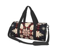 Mexpekil Bolsa de viaje plegable para gimnasio, equipaje de mano, impermeable, para deportes, baile, fin de semana, bolsa de noche, Copo de nieve a cuadros rojos, Talla única