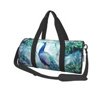 Mexpekil Bolsa de viaje plegable para gimnasio, equipaje de mano, impermeable, para deportes, baile, fin de semana, bolsa de noche, Hoja de palma de pavo real, Talla única