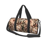 Mexpekil Bolsa de viaje plegable para gimnasio, equipaje de mano, impermeable, para deportes, baile, fin de semana, bolsa de noche, Estampado de leopardo rosa, Talla única