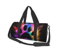Mexpekil Bolsa de viaje plegable para gimnasio, equipaje de mano, impermeable, para deportes, baile, fin de semana, bolsa de noche, Rainbow Splash Paw, Talla única