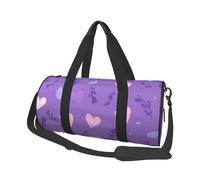Mexpekil Bolsa de viaje plegable para gimnasio, equipaje de mano, impermeable, para deportes, baile, fin de semana, bolsa de noche, Rama de corazones morados, Talla única