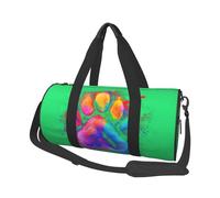 Mexpekil Bolsa de viaje plegable para gimnasio, equipaje de mano, impermeable, para deportes, baile, fin de semana, bolsa de noche, Colorida huella de perro., Talla única