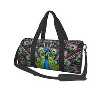 Mexpekil Bolsa de viaje plegable para gimnasio, equipaje de mano, impermeable, para deportes, baile, fin de semana, bolsa de noche, Pavo real, Talla única