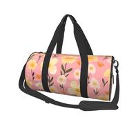 Mexpekil Bolsa de viaje plegable para gimnasio, equipaje de mano, impermeable, para deportes, baile, fin de semana, bolsa de noche, Flores rosadas y amarillas, Talla única