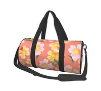 Mexpekil Bolsa de viaje plegable para gimnasio, equipaje de mano, impermeable, para deportes, baile, fin de semana, bolsa de noche, Flores amarillas y rosadas, Talla única