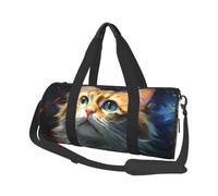 Mexpekil Bolsa de viaje plegable para gimnasio, equipaje de mano, impermeable, para deportes, baile, fin de semana, bolsa de noche, Arte de gato, Talla única