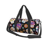 Mexpekil Bolsa de viaje plegable para gimnasio, equipaje de mano, impermeable, para deportes, baile, fin de semana, bolsa de noche, Skull Head Floral1, Talla única