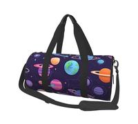 Mexpekil Bolsa de viaje plegable para gimnasio, equipaje de mano, impermeable, para deportes, baile, fin de semana, bolsa de noche, Space Planet Purple, Talla única