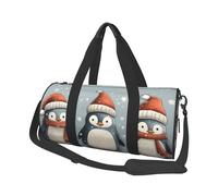 Mexpekil Bolsa de viaje plegable para gimnasio, equipaje de mano, impermeable, para deportes, baile, fin de semana, bolsa de noche, Pingüino de Navidad, Talla única