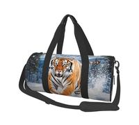 Mexpekil Bolsa de viaje plegable para gimnasio, equipaje de mano, impermeable, para deportes, baile, fin de semana, bolsa de noche, Tiger Running Snow, Talla única