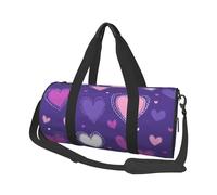 Mexpekil Bolsa de viaje plegable para gimnasio, equipaje de mano, impermeable, para deportes, baile, fin de semana, bolsa de noche, Bonitos corazones morados, Talla única