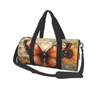 Mexpekil Bolsa de viaje plegable para gimnasio, equipaje de mano, impermeable, para deportes, baile, fin de semana, bolsa de noche, Nota musical de girasol y mariposa, Talla única