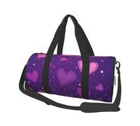 Mexpekil Bolsa de viaje plegable para gimnasio, equipaje de mano, impermeable, para deportes, baile, fin de semana, bolsa de noche, Lunares de corazones morados, Talla única