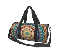 Mexpekil Bolsa de viaje plegable para gimnasio, equipaje de mano, impermeable, para deportes, baile, fin de semana, bolsa de noche, Arte floral de mandala bohemio, Talla única